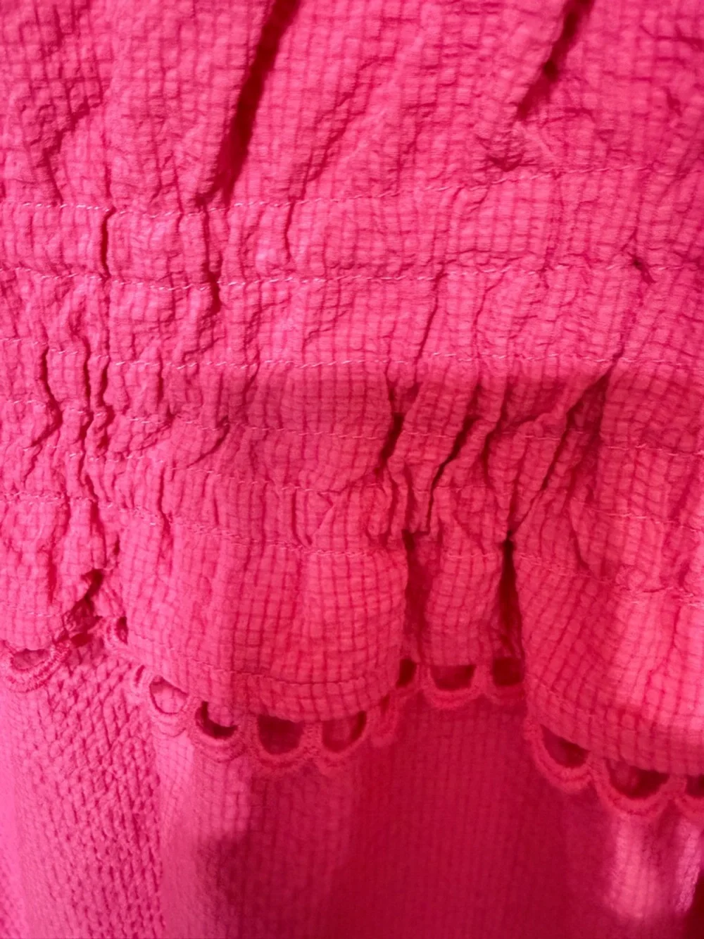 Umgee Hot Pink Ruffle Sleeve Midi Dress - Picture 8 of 8